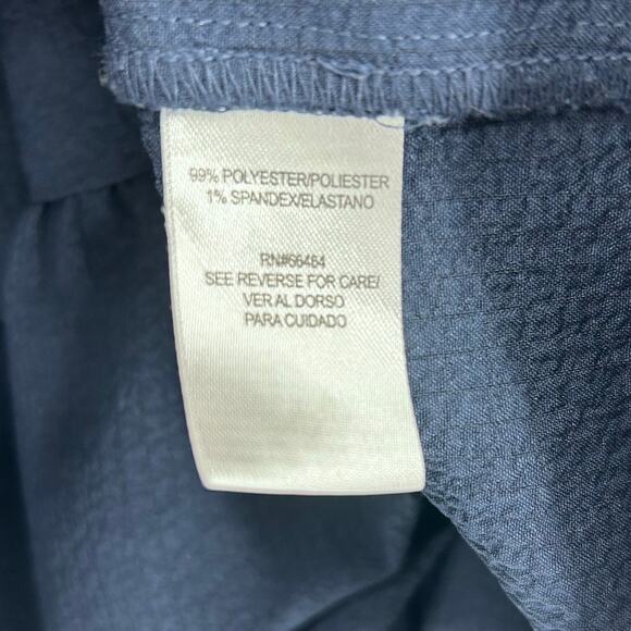 Sandra Darren Navy Tiered Ruffle Sleeveless Shift Dress Casual Plus Womens 1X - Picture 7 of 11